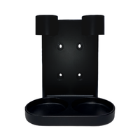 Soporte doble de pl&aacute;stico negro para dispensador de 250 ml